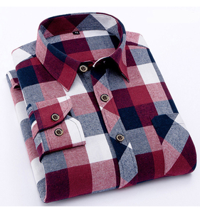 Camicie da <span class=keywords><strong>Uomo</strong></span> OEM/ODM Autunno e Inverno, Popolari in Europa e America, Camicie Casual <span class=keywords><strong>a</strong></span> <span class=keywords><strong>Quadri</strong></span> in Flanella Personalizzate - Product Image 2