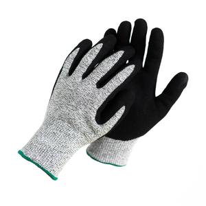 Guanto antitaglio antitaglio rivestito in Nitrile sabbioso HPPE + rivestimento in filo di acciaio ANSI A4 - Product Image 6