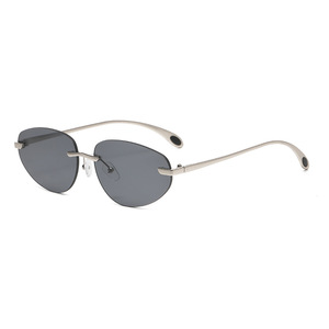 Hot Selling Popular New Men's and Women's Outdoor Sunscreen Fashion Rimless Metal Oval <b>Sunglasses</b> - Product Image 2