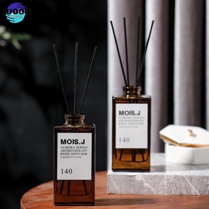 Botella de vidrio para aromaterapia, difusor de caña, Rectangular, cuadrado, ámbar, Arami, gran oferta - Product Image 2