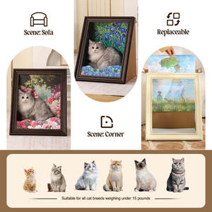 Fabriek Groothandel Hoge Dichtheid Massief Bc Gegolfd Papier Milieuvriendelijk Fotolijst Mona Lisa Kat Krabhuis - Product Image 4