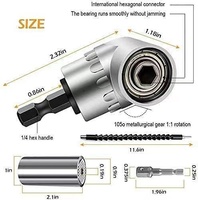 TOOLJOY 4Pcs Adaptateur de douille universel et 105 °   Kit d'accessoires pour outils électriques portatifs : support d'extension d'angle pour embouts de perceuse, prêt à être expédié