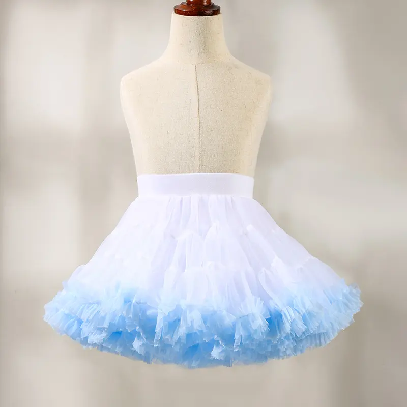 Wholesale Children Tutu Frocks Baby Tulle Ruffles Prom Tutu Dress Cute Girls Solid Color Tutu Skirt