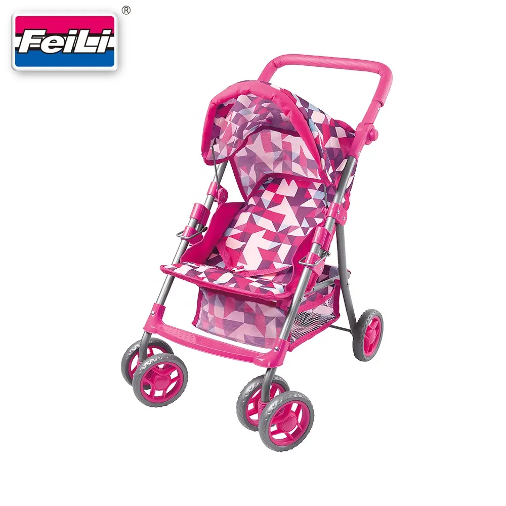 Fei Li passeggino Rosa tessuto desgin baby doll passeggino con ruote piroettanti e regolabile maniglia bar per bambini giocattoli carrozzina