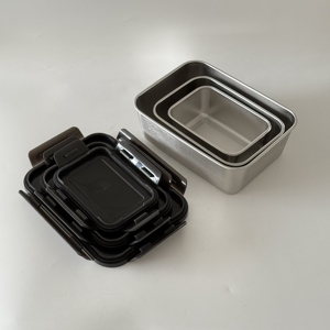 กล่องใส่อาหารสุญญากาศสำหรับตั้งแคมป์กล่องใส่อาหารพลาสติกทรงสี่เหลี่ยมฝาปิดกล่องอาหารสแตนเลสสำหรับเก็บความสดใหม่ - Product Image 2