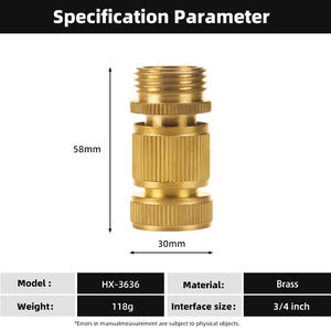Adaptateur de robinet en laiton, raccords de <span class=keywords><strong>tuyau</strong></span> de haute qualité, <span class=keywords><strong>raccord</strong></span> à vis pour <span class=keywords><strong>tuyau</strong></span> de jardin, connecteur rapide, usine - Product Image 3