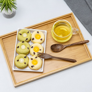 Plateau de service rectangulaire en bambou 22x14x2,5 cm pour pain, fruits, pâtisseries, service à thé, usage domestique - Product Image 2