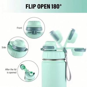 32oz 40oz BPA FREE 3Lids Double Wall Vacuum Flask Insulated Stainless Steel Bottle with Dust Proof Straw Handle Lid - Product Image 5