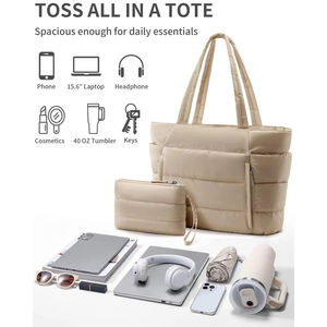 Bolso Tote Acolchado para Mujer, Bolso <span class=keywords><strong>de</strong></span> Mano Ligero para el <span class=keywords><strong>Trabajo</strong></span>, Bolso <span class=keywords><strong>de</strong></span> Hombro Acolchado para Maestras y Enfermeras, para la Escuela, Viajes y Gimnasio - Product Image 6