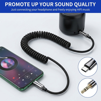 Câble audio auxiliaire Type C vers 3,5 mm, câble de décodage numérique DAC enroulé pour casque et autoradio, compatible iPhone 17 16, Samsung S26 S25