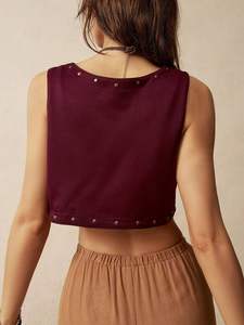 แจ็คเก็ตผ้าแคนวาสปักลายสไตล์โบฮีเมียนสีมารูนสำหรับฤดูใบไม้ผลิ ดีไซน์ใหม่ คุณภาพดีเยี่ยม ผลิตด้วยมือ เป็นมิตรกับสิ่งแวดล้อม เหมาะสำหรับทั้งชายและหญิง - Product Image 3