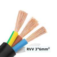 Câbles électriques industriels multiconducteurs flexibles RVV 4*1.5 H05VV-K, câble d'alimentation noir, gaine isolante en PVC, fils en cuivre