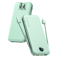 Chargeur portable USB-C à affichage numérique Li-Polymère grande capacité 10000 mAh avec logo OEM, charge rapide 22,5 W AC-02D