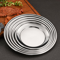 Assiettes en acier inoxydable poli de plusieurs tailles, idéales pour les barbecues à domicile, les restaurants et les assiettes à steak