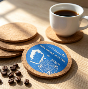 สติกเกอร์ NFC RFID ชิปสมาร์ทคอร์กธรรมชาติสำหรับร้านกาแฟ ร้านอาหาร แตะเพื่อติดตาม ทำธุรกิจโซเชียลมีเดียแบบออฟไลน์ - Product Image 4
