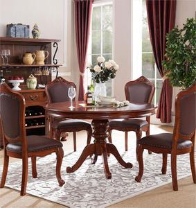 Cổ Điển Sang Trọng Bằng Gỗ Vòng Bàn Ăn Với Ghế Phòng Ăn Đặt Đồ Nội Thất Phong Cách Mỹ Bữa Ăn Tối Bàn Ăn Sáng Gmd06 - Product Image 2