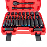 Clé à cliquet à 72 dents avec douilles à anneau épaissies colorées, jeu d'outils de 1/2 pouce en acier au chrome-vanadium, outils à main