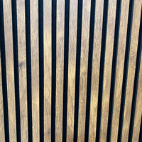 Panel Acústico de Madera con Listones, Panel de Pared Absorbente de Sonido con Fieltro PET, Panel Decorativo de Reducción de Ruido para Diseño Interior Moderno