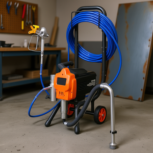 Pistola de Pintura Eléctrica sin Aire de 1500W y 3300PSI con Ruedas, Herramienta de Limpieza Profesional con Manguera y Pistola D0100XFET4U - Product Image 2