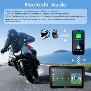 Carpuride W702Plus Grabadora de Conducción para Motocicleta de 7 Pulgadas con Pantalla Táctil, Cámara Inalámbrica, Carplay/Android Auto, Resistente al Agua IP67 - Product Image 6