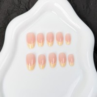 Y95 Kaixin – Prix d'usine – Kit de faux ongles réutilisables – Vente en gros – Ongles artificiels français taille unique jaunes