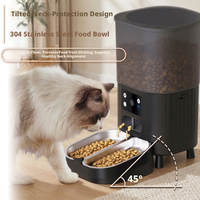 Distributeur automatique intelligent pour animaux de compagnie, double bol, WiFi, boîte d'alimentation vocale, acier inoxydable 304, bol pour chat et chien, utilisation en intérieur