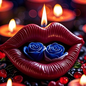 Silicone <b>Mold</b> For Rose Lips <b>Candle</b> Soap Making Valentine'S Day DIY Craft <b>Mold</b> Transparent White Customizable Shape - Product Image 3