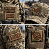 Patchs tactiques brodés personnalisés ECO, à fixation auto-agrippante, motif camouflage, pour sacs à dos, vestes, chapeaux, casquettes et vêtements d'extérieur