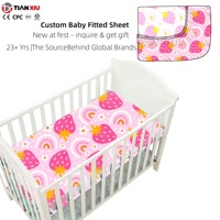Drap de lit pour bébé en coton biologique avec taille personnalisée, élastique ajusté, CPC OEKO-TEX REACH pour matelas standard, literie pour nouveau-né