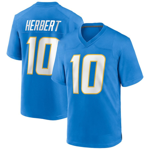 Op maat gemaakte geborduurde heren USA voetbaltenue, ademend, plus size, gepersonaliseerde naam en logo, blanco Los Angeles polyester - Product Image 3