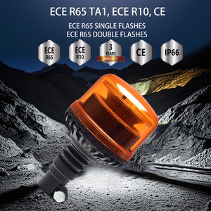 New Factory Beacon Magnetic LED Warning Lamp 24V 24W RetroFit <strong>Flashing</strong> Light 3 <strong>Bolts</strong> Amber Light Cars Car Light Accessories - Product Image 4