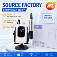 Vantrend Beauty Wholesale - Perceuse à ongles avec support, batterie 4000 mAh, sans fil, rechargeable, ensemble de manucure électrique