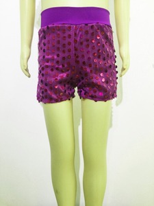 Shorts infantis elásticos de cintura alta, shorts de dança hip hop com lantejoulas para meninas, shorts para crianças, roupas de palco, brilhantes, jazz - Product Image 4