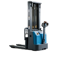 Gerbeur mobile électrique pour entrepôt à allées étroites Worui, modèle CDD-BXS, avec batterie au plomb-acide, pneus en polyuréthane, longueur de fourche de 1100 mm