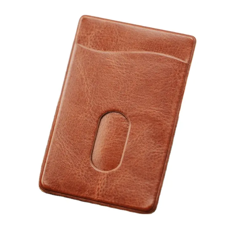 Hot selling simple faux leather smart card holder wallet for cellphone card bag phone case