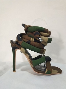 <span class=keywords><strong>Sandali</strong></span> Estivi da Donna Stile Gladiatore con Lacci <span class=keywords><strong>in</strong></span> Tessuto, Tacco Alto, Punta Aperta Quadrata, <span class=keywords><strong>Sandali</strong></span> Sexy con Tacco a Spillo - Product Image 6