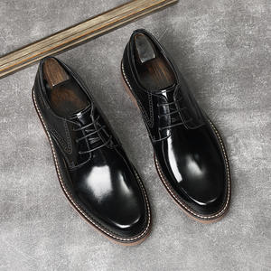 New genuine leather men's stylish shoes with color-pressed design made of <b>top</b>-grade cowhide. men's Leather Dress Shoes & Oxfords - Product Image 2