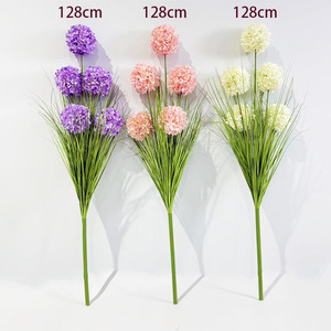 Fleurs d'hortensia artificielles à tige unique, faites à la main, hauteur 1,28 m, plantes vertes pour décoration intérieure/extérieure - Product Image 1