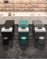 Lit de shampooing de Spa de tête de thérapie de l'eau professionnelle avec la circulation de l'eau et la chaise de lavage de Salon de coiffure de vapeur