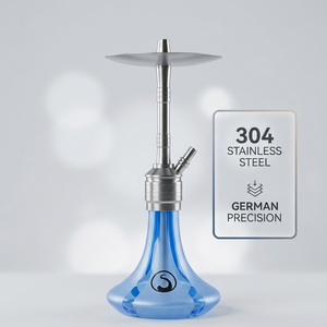 Cachimba Alemana de Alta Calidad en Acero Inoxidable 304, Modelo S4, Fabricada en Fábrica, Cachimba de Lujo Alemana de 45 cm - Product Image 1