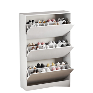 Ultra Thin Modern Wooden <b>Shoe</b> Cabinet Home Use Narrow Storage Entryway <b>Wall</b> Mounted Design Flip Top Style -Hallway <b>Shoe</b> <b>Rack</b> - Product Image 1