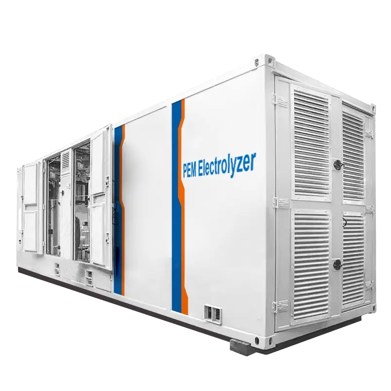 Industriële Set Electrolyser Geschikt Voor Pv/Zonne-Energie Brandstofcel Waterstofgas Generator Plant Door Pem Water Elektrolyse