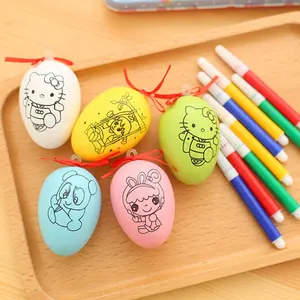 批发复活节彩蛋绘画套装玩具绘画彩蛋套装儿童儿童教育DIY卡通艺术工艺女孩男孩2023