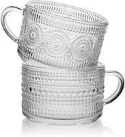 Tasses à café vintage 14oz conteneurs d'avoine de nuit tasses à café en verre cadeau pour Cappuccino Latte café Bar accessoires petit déjeuner