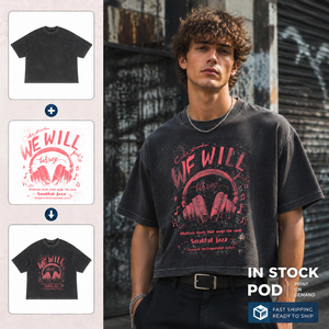 <span class=keywords><strong>T</strong></span>-shirt Streetwear Hiphop Boxy con Stampa Integrale Effetto Waffle Lavato, 250gsm, Alta Qualità, Abbigliamento Uomo, Magliette di Lusso di Marca - Product Image 3