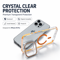 AI Button TPU+PC Camera Frame Kickstand Case voor 18 Air 17 Plus 16 Pro Magnetische Draadloze Oplaad Dual Color Antislip Hoes