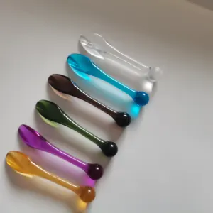 acrylic colorful plastic facial mask spoon cosmetic mixing spatula acrylic cosmetic spatula