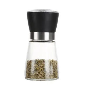 Manufacturers Wholesale Hot Sell Stainless Steel Adjustable Ceramic Core Bottle Glass Salt Mill Chili Manual Pepper Grinder