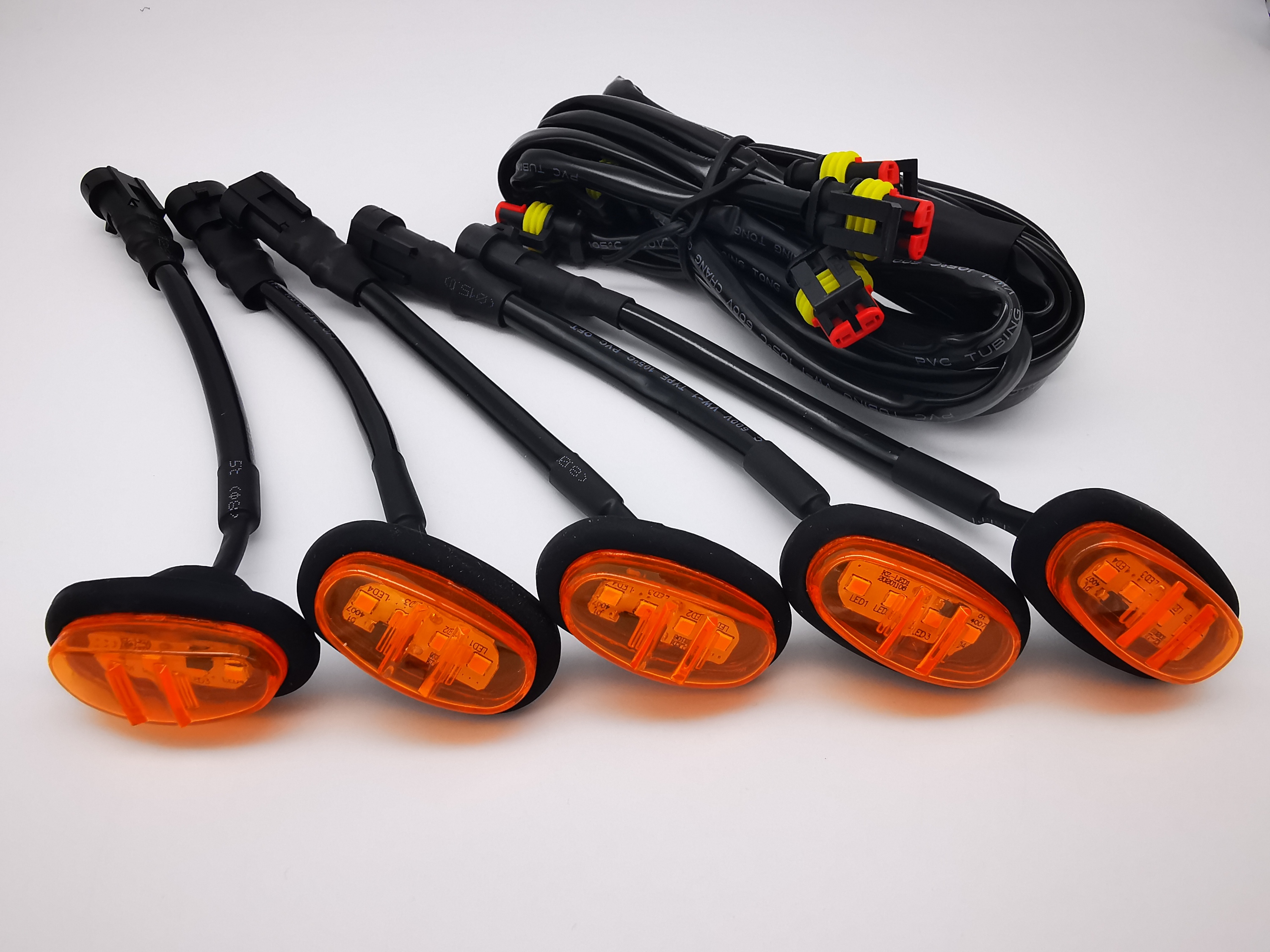 5 pcs lights with amber cover