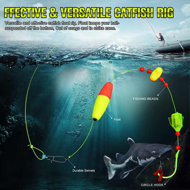 Catfish Float Rigs 6-Pack Catfish Rigs With Peg Floats Circle